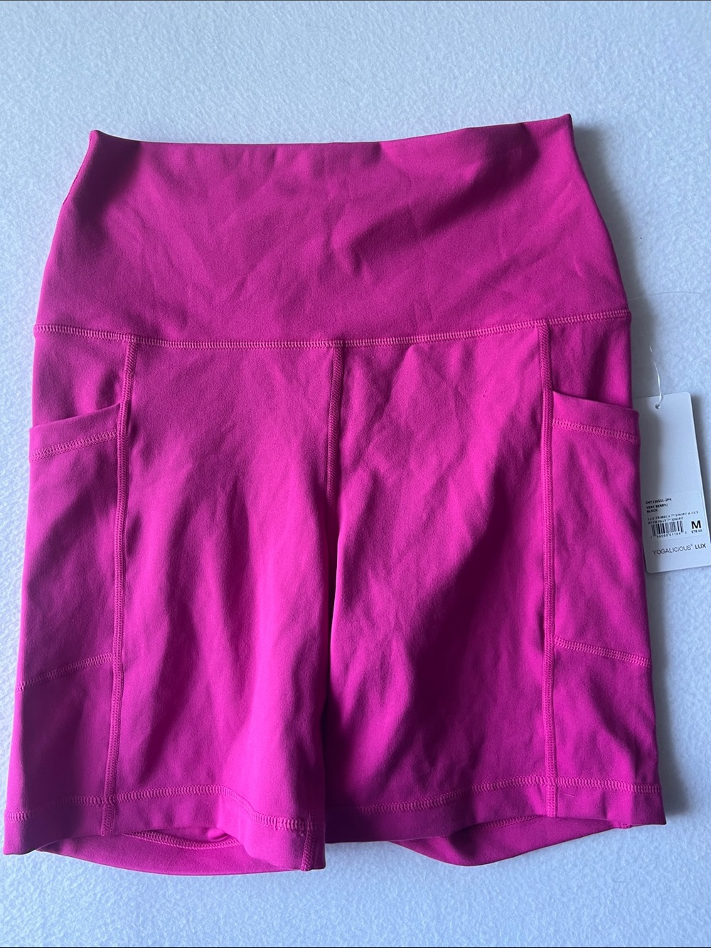 Yogalicious Lux Berry Athletic Yoga Shorts with Side Pockets